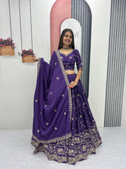 Gorgeous Crepe Silk Heavy Embroidery Lehenga