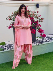 Preety Heavy Creap Silk Embroidery Work Sharara Suit