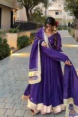Lovely Purple Blooming Fabric with Sequins Work Sharara Suit