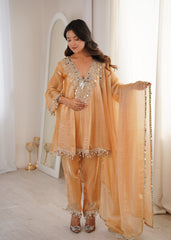 Stunning Chiku Fendy with Embroidered Lace Kurti Set