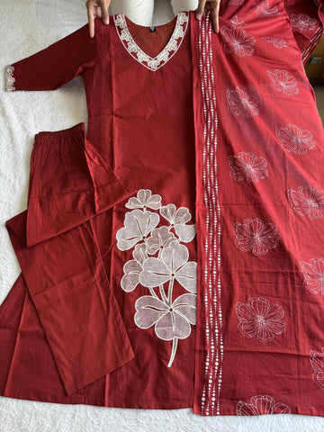 Charming Cotton Embroidery Anarkali Suit