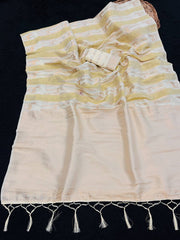 Exclusive Green Khadi Crepe Silk Jari Work Saree
