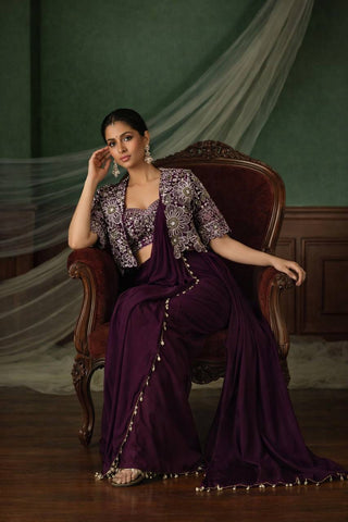 Stunning Heavy Crep Silk with Sequence Work Saree