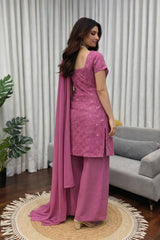 Exclusive Georgette Heavy Chine Sequence Work Palazzo Suit