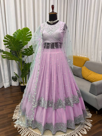 Amazing Foux Gorgette with Thread Work Gown