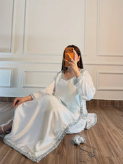 Stylish Heavy Silk Embroidery Work Palazzo Suit