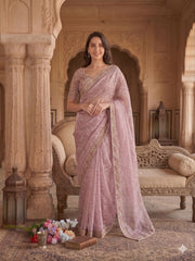 Exclusive Black Burberry Silk with Beads Work Saree