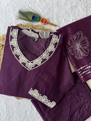 Charming Cotton Embroidery Anarkali Suit
