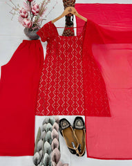 Exclusive Georgette Heavy Chine Sequence Work Palazzo Suit