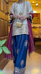 Trendy Silk with Embroidery Work Sharara Suit