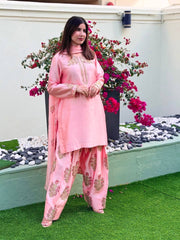 Preety Heavy Creap Silk Embroidery Work Sharara Suit