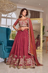 Attractive Vichitra Embroidery Work Lehenga Choli