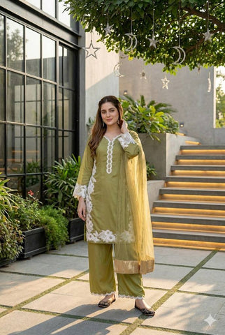 Amazing Peach Heavy Silk Embroidery Sharara Suit
