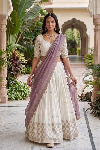 Exclusive Red Chinon Embroidery Party Wear Lehenga Choli