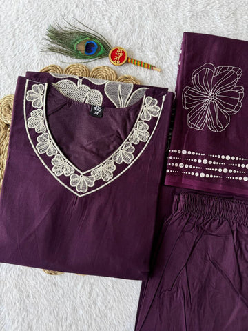 Charming Cotton Embroidery Anarkali Suit