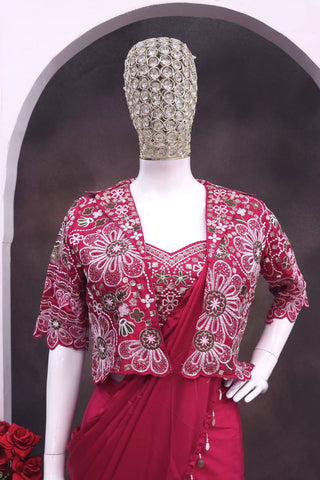 Stunning Heavy Crep Silk with Sequence Work Saree