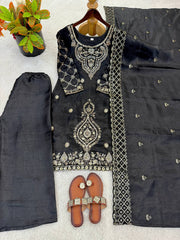 Ravishing Silk Embroidery Beads Work Sharara Suit
