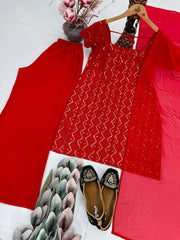 Exclusive Georgette Heavy Chine Sequence Work Palazzo Suit