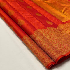 Gorgeous Red Color Lichi Silk Banarasi Saree Wedding Wear
