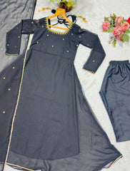 Amazing Black Blooming with Zari Work Sharara Suit