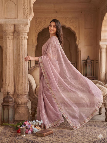 Exclusive Black Burberry Silk with Beads Work Saree