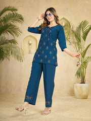 Black Heavy Viscose Rayon Multi Embroidery Co-Ords Set