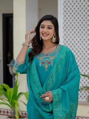 Awesome Roman Silk Coding Embroidery Kurti