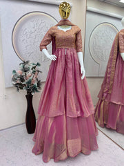 Gorgeous Pink Silk Embroidered Work Lehenga Choli