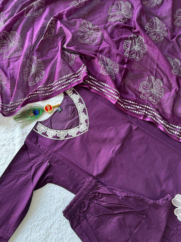 Charming Cotton Embroidery Anarkali Suit