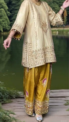 Trendy Silk with Embroidery Work Sharara Suit