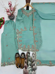 Attractive Heavy Roman Glass Work Palazzo Suit