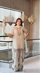 Ivory Floral Embroidered Pakistani Suit Set