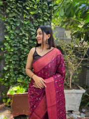 Outstanding Pink Color Soft  Silk Saree