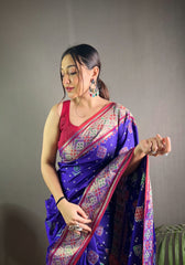 Preferable Purple Color Rangeen Patola Silk Saree