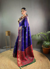 Preferable Purple Color Rangeen Patola Silk Saree