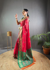 Preferable Red Color Rangeen Patola Silk Saree