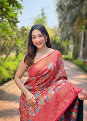 Attractive Kanchipattu Silk Red Color Saree