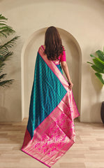 Festive Wear Teal Blue Color Rich Pallu Paithani Silk Saree