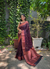 Outstanding Wine Color Soft  Silk Saree