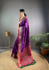 Preferable Wine Color Rangeen Patola Silk Saree